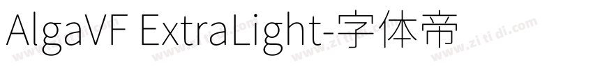 AlgaVF ExtraLight字体转换